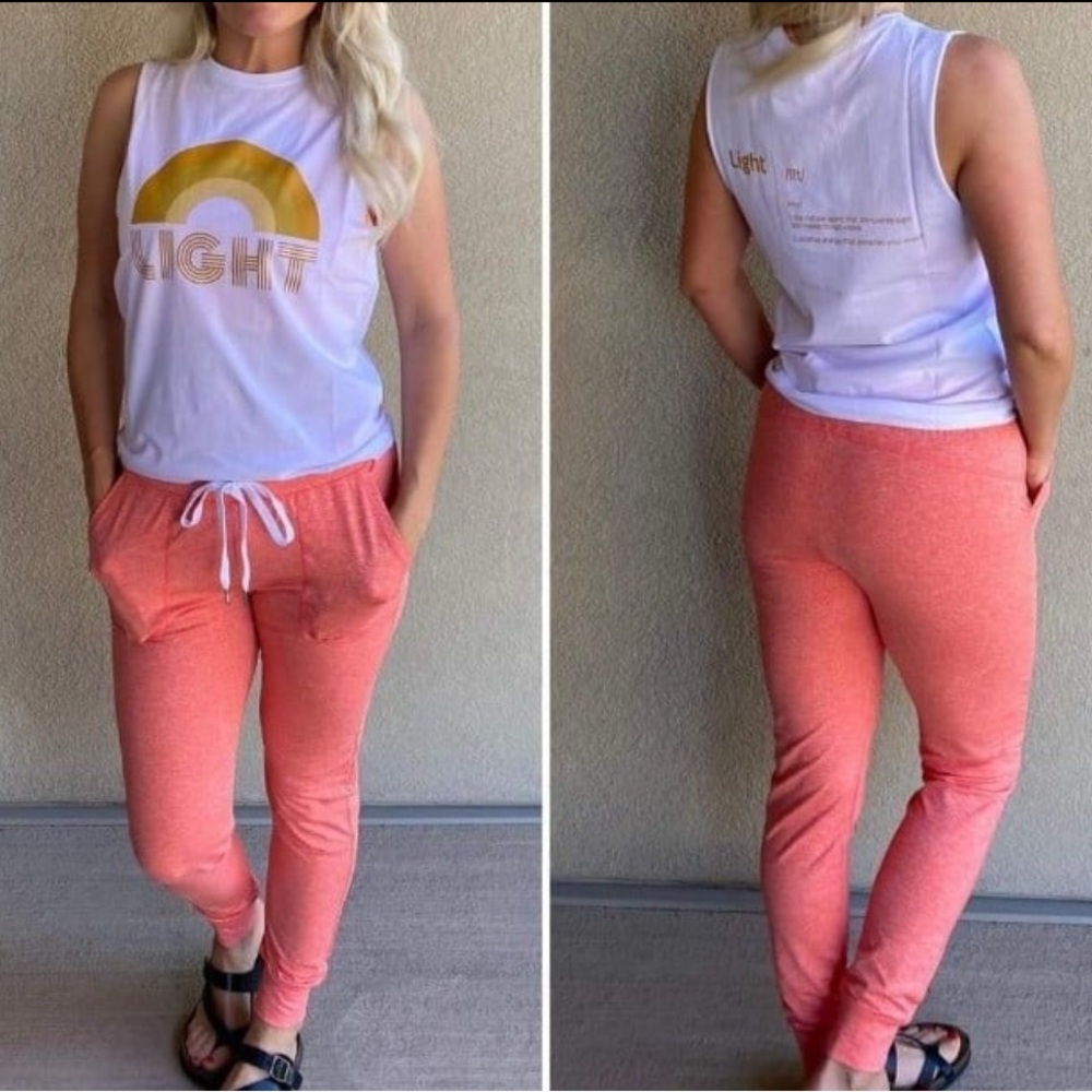 Zyia size large TANGERINE COZY JOGGER